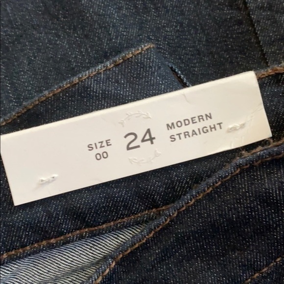 Loft • Dark Wash Modern Straight Jeans - Picture 5 of 8